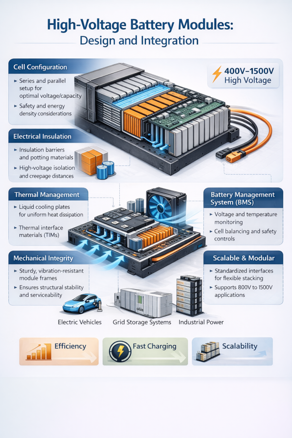 High-Voltage Battery Modules: Design and Integration for Advanced Energy Systems