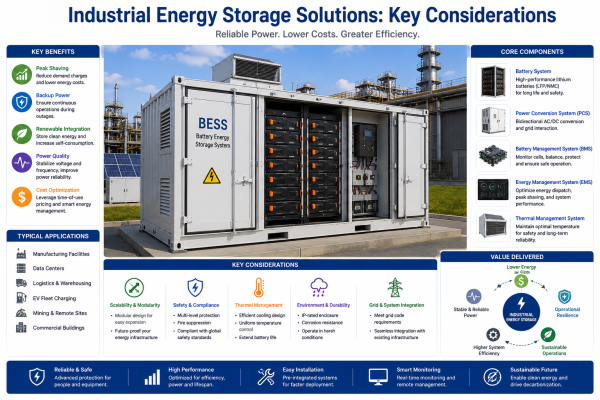 Industrial Energy Storage Solutions: Key Considerations for Reliable and Scalable Power Systems