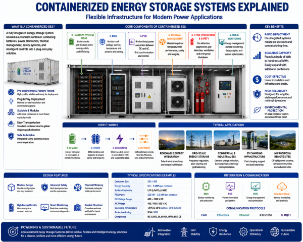 Containerized Energy Storage Systems Explained: Flexible Infrastructure for Modern Power Applications