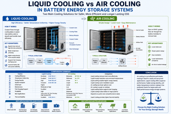 Liquid Cooling vs Air Cooling in Battery Energy Storage Systems