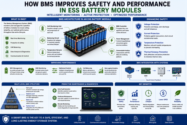 How BMS Improves Safety and Performance in ESS Battery Modules