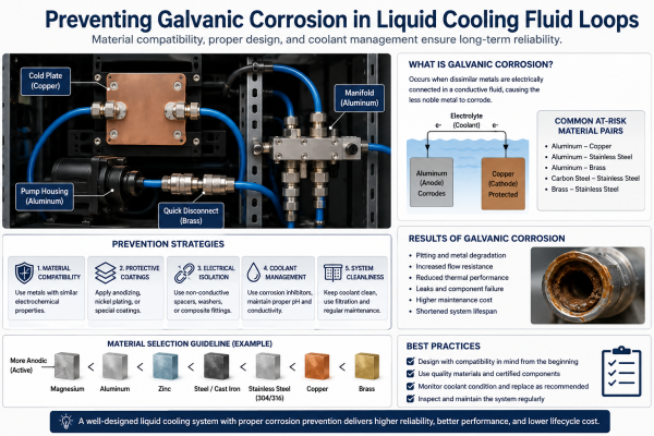 Preventing Galvanic Corrosion in Liquid Cooling Fluid Loops