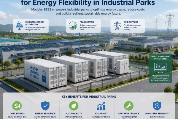 Leveraging Modular Energy Storage for Energy Flexibility in Industrial Parks