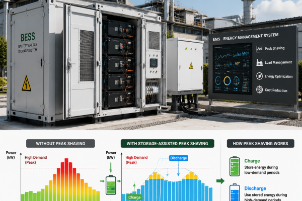 Industrial Load Management with Storage-Assisted Peak Shaving