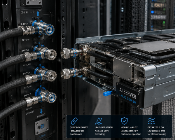 Liquid Cooling Quick Couplings for AI & High-Performance Computing (HPC) Racks