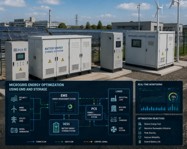 Microgrid Energy Optimization Using EMS and Storage
