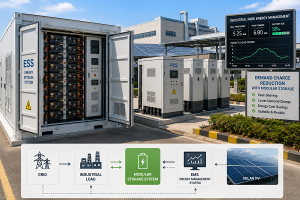 Industrial Park Demand Charge Reduction with Modular Storage Solutions